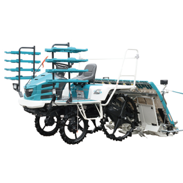 آلات زراعية Kubota 4 عجلات تدفع آلة زرع الأرز 8 صفوف
